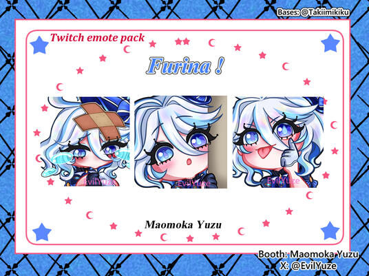 Furina pack emote (bases from takiimikiku) You can find these on Booth & Ko-fi